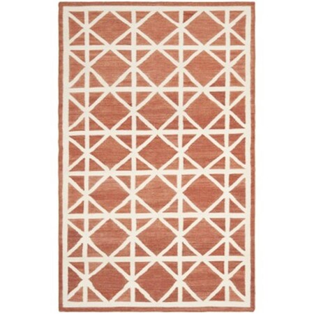 Safavieh 9 Ft. X 12 Ft. Large Rectangle Contemporary Dhurries- Red And Ivory- Flatweave Rug DHU558A-9